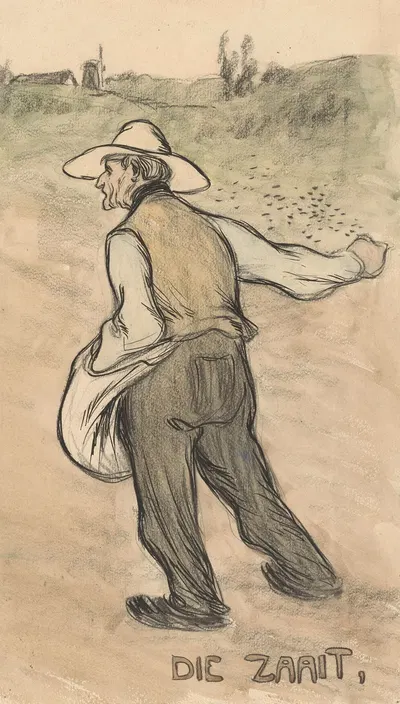 Die zaait, [zal oogsten] by Jan de Waardt, 1875 - 1900 — digital art print download