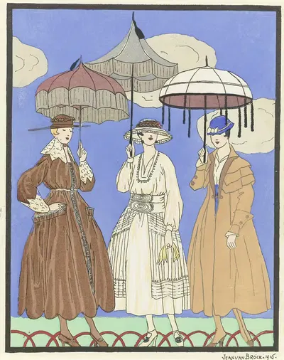 Три зонта by Ян ван Брок, 1916 — digital art print download