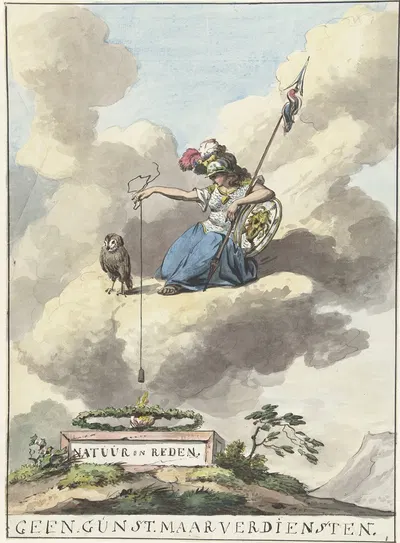 Ontwerp voor de decoratie Kunsten en Wetenschappen op de Noordermarkt by Jurriaan Andriessen, 1795 — digital art print…