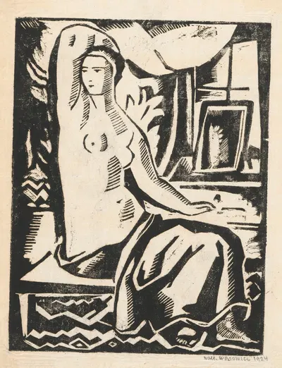 Женщина перед зеркалом by Вацлав Вансович, 1924 — digital art print download