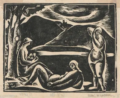 Три нюда by Вацлав Вансович, 1923-1925 — digital art print download