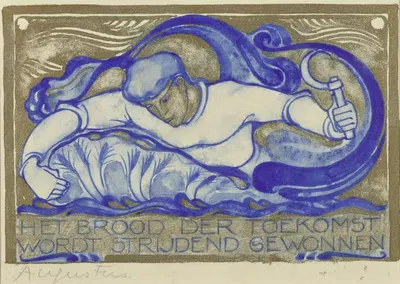 Het brood der toekomst wordt strijdend gewonnen, augustus by Willem Arondéus, c. 1929 — digital art print download