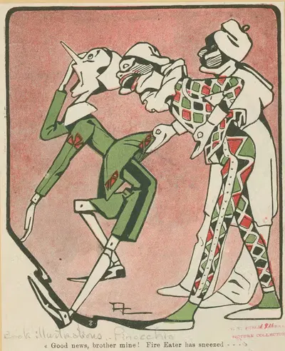 'Good news, brother mine! Fire Eater has sneezed…' by Аттилио Муссино, 1925 — digital art print download