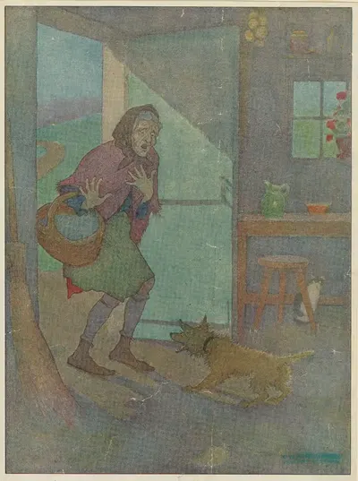 Он начал лаять, и она начала плакать by Элмер Бойд Смит, 1919 — digital art print download