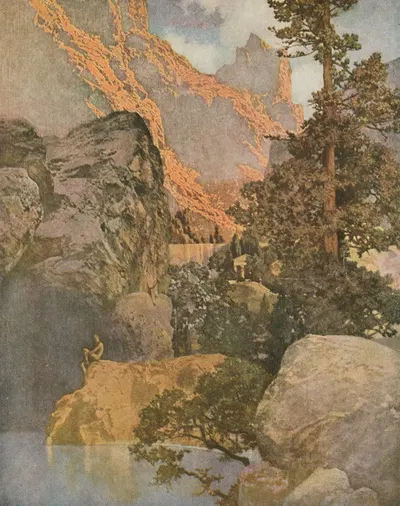 Беллерофонт у фонтана Пирены by Максфилд Парриш, 1910 — digital art print download