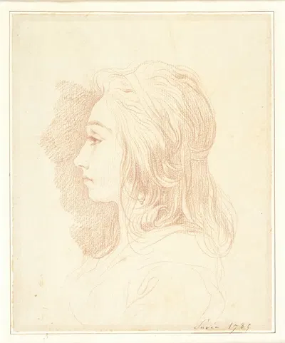 Portrait of a Woman in Profile by Joseph Benoît Suvée, 1785 — digital art print download