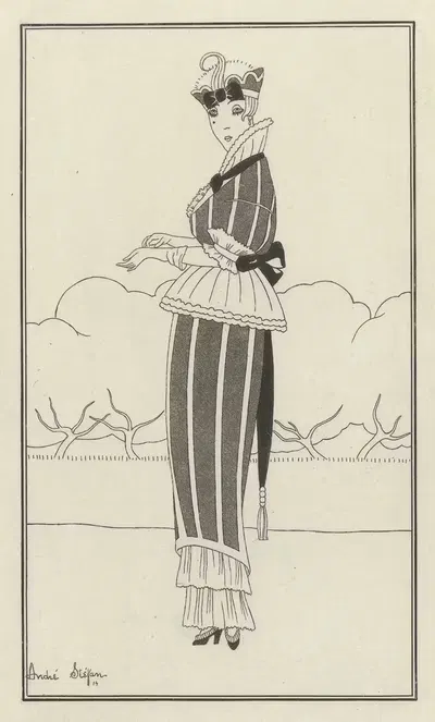 Journal des Dames et des Modes, Costumes Parisiens, 1914, No. 138 by André Stéfan, 1914 — digital art print download