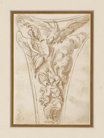 Spandrel Study; Angels with the Symbols of St. John by Joseph Wilton — digital art print download