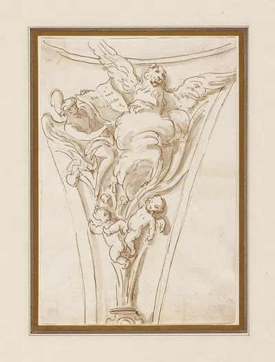 Spandrel Study; Angels with the Symbols of St. Mark by Joseph Wilton — digital art print download