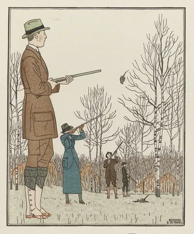Осенняя охота by Бернар Буте де Моновель, 1923 — digital art print download