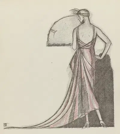 Вечернее платье от Уорта by Бернар Буте де Моновель, 1920 — digital art print download