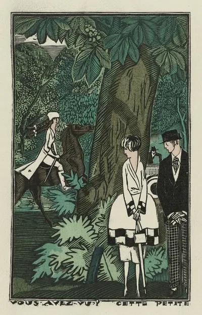 Cette petite ; Robe de promenade en Parquetine de Rodier by Fernand Siméon, 1920 — digital art print download