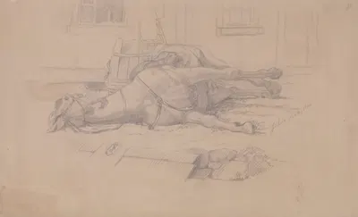 Dead Horse by Julian Scott, 1864 — digital art print download