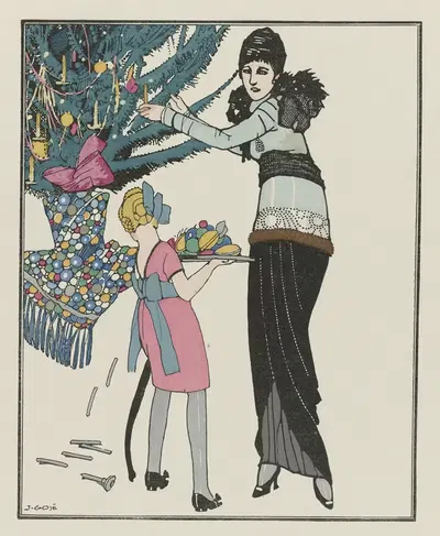Les Préparatifs de Noël ; Robe d'après-midi de Redfern by Francisco Javier Gosé, 1914 — digital art print download