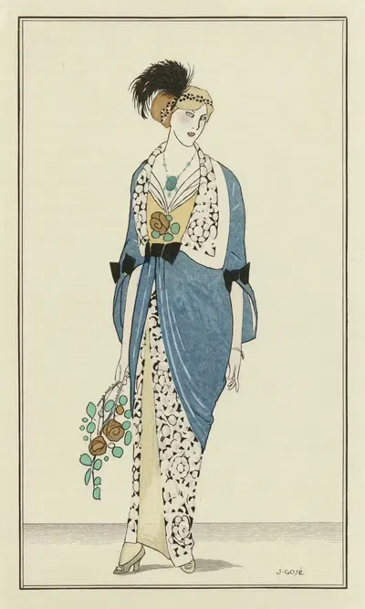 Manteau du soir en Satin bleu by Francisco Javier Gosé, 1912 — digital art print download