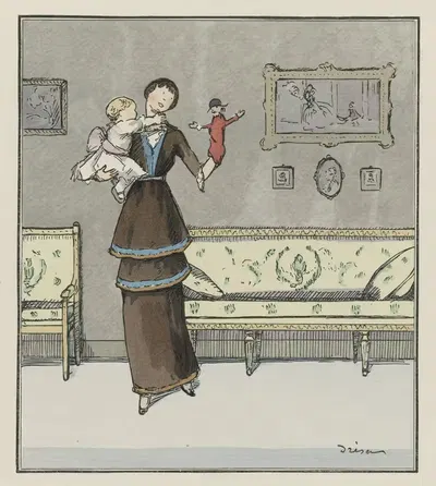 Ah ! Le Beau Guignol ; Robe d'après-midi de Doucet. by Jacques Drésa, 1914 — digital art print download