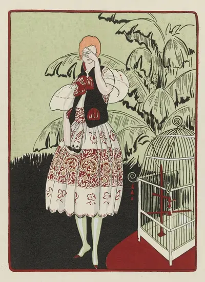 Мертвая птица; Чешско-словацкое платье by Л'Ом, 1920 — digital art print download