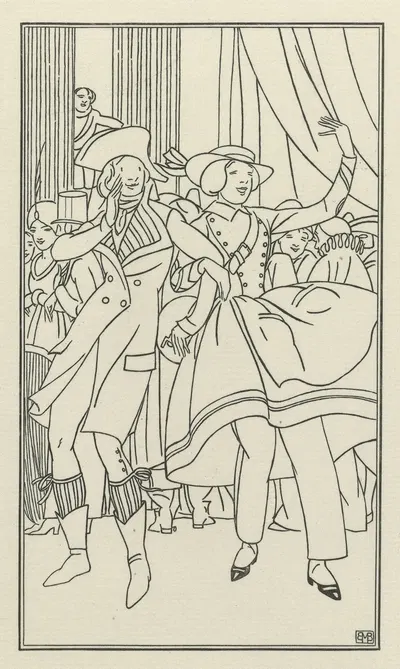 Журнал дам и мод, Парижские костюмы, 1914, № 144 by Монограммист БМБ, 1914 — digital art print download