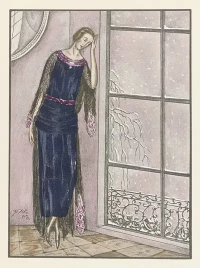 Зима приближается; Ужинное платье, от Дойе by Поль Зенкер, 1921 — digital art print download