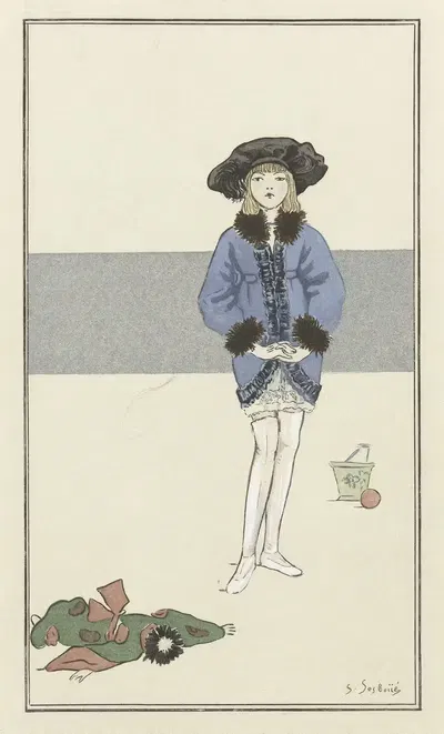 Плащ из филе by С. Сосбой, 1912 — digital art print download