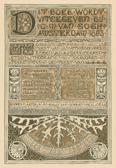 Colofon van Gedenkboek; Keuze-tentoonstelling van Hollandsche schilderkunst uit de jaren 1860-1892, gehouden te Amsterdam…