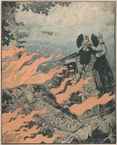 Affiche voor Die Walküre van Richard Wagner by Eugène Grasset, 1893 — digital art print download