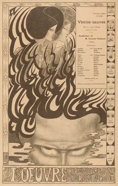 Affiche voor het toneelstuk Vénise sauvée van Thomas Otway by Jan Toorop, 1895 — digital art print download