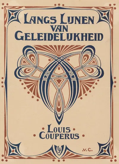 Bandontwerp voor; Louis Couperus, Langs lijnen van geleidelijkheid by Иоганн Георг ван Каспель, 1900 — digital art print…