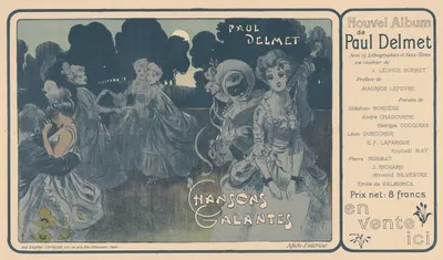Affiche voor Chansons Galantes door Paul Delmet by Léonce Burret, 1899 — digital art print download