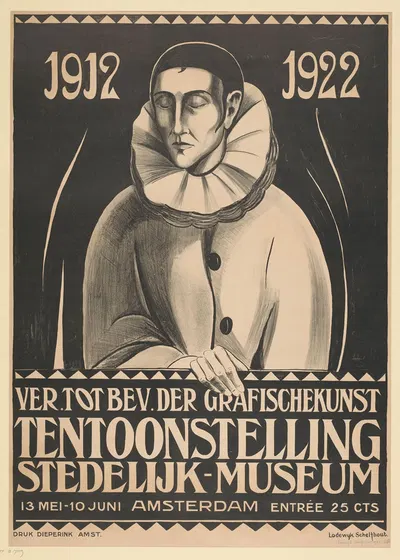 Affiche voor een tentoonstelling in het Stedelijk Museum, Amsterdam. 1922 by Lodewijk Schelfhout, 1922 — digital art print…