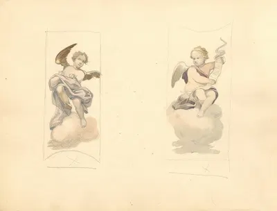 Dwa putta trzymające emblematy Męki Pańskiej by Юлиуш Макаравич, 1912 — digital art print download