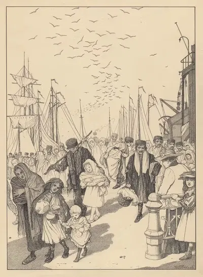 Фигуры в лохмотьях на набережной. by Виллем Потаст, 1887 - 1916 — digital art print download