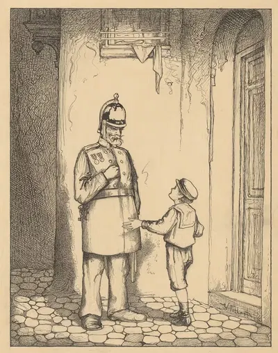 Мальчик и полицейский у двери by Виллем Потаст, 1887 - 1916 — digital art print download