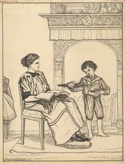 Мальчик с обувью и прутом by Виллем Потаст, 1887 - 1916 — digital art print download