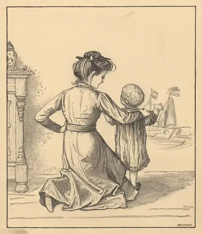Мать и ребенок у стены by Виллем Потаст, 1887 - 1916 — digital art print download