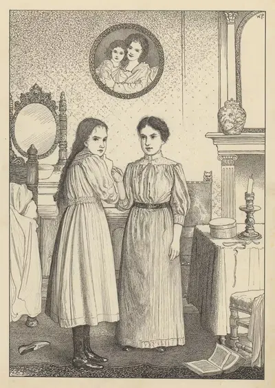Две молодые женщины в спальне by Виллем Потаст, 1887 - 1916 — digital art print download