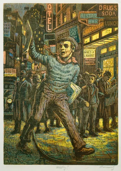 Wuxtry! by Albert Abramovitz, 1939 — digital art print download