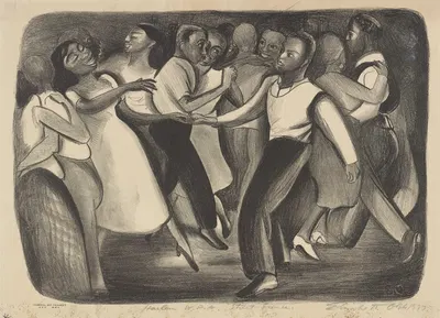 Harlem WPA Street Dance by Elizabeth Olds, 1935-1943 — digital art print download