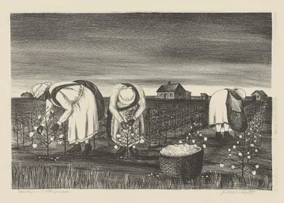 Южные сборщики хлопка by Джон МаКуиртер, 1935 - 1943 — digital art print download