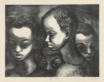 Чернокожие дети by Джозеф Лебуа, 1935 - 1943 — digital art print download