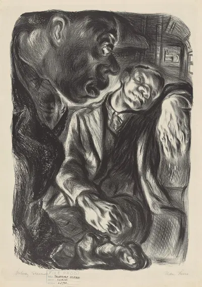 Сцена в метро by Нан Лури, 1935 - 1943 — digital art print download