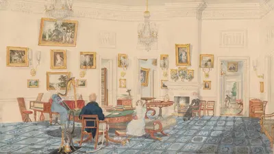 Зимняя комната в доме художника в Патне by Сэр Чарльз Д'Ойли, 1824 — digital art print download