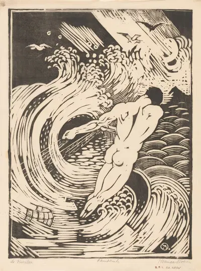 Рыбак by Анри ван дер Сток, 1880 - 1920 — digital art print download