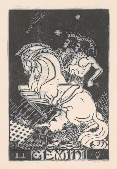 Зодиак Близнецы by Анри ван дер Сток, 1880 - 1946 — digital art print download
