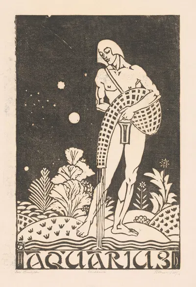 Знак зодиака Водолей by Анри ван дер Сток, 1880 - 1946 — digital art print download