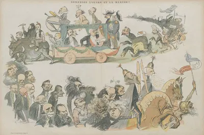 Карикатура на Променад Бёф Гра by Шарль-Люсьен Леандр, 1895 — digital art print download