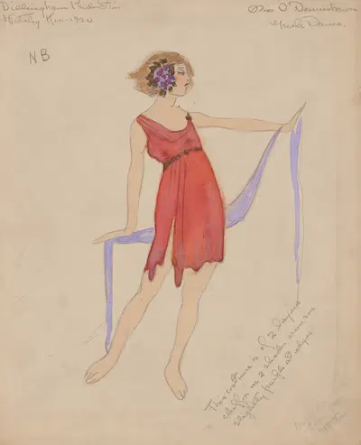 Мисс О'Деннишон – греческий танец by Хелен Маргарита О'Кейн, 1920 - 1921 — digital art print download