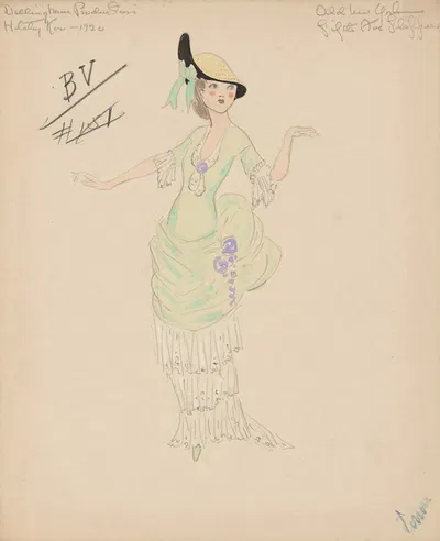 Old New York-Fifth Ave Flappers. by Helen Marguerite O'Kane, 1920 - 1921 — digital art print download