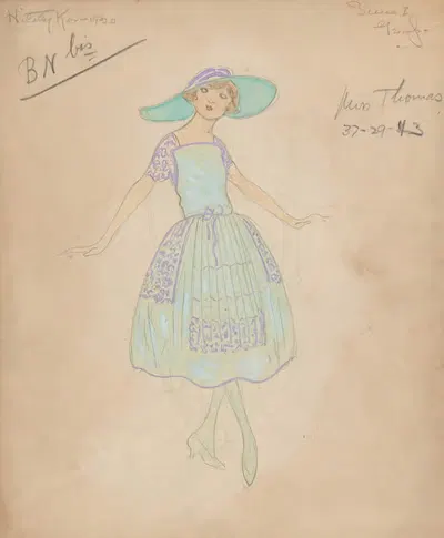 Сцена I-Группа-Мисс Томас by Хелен Маргарита О'Кейн, 1920 - 1921 — digital art print download