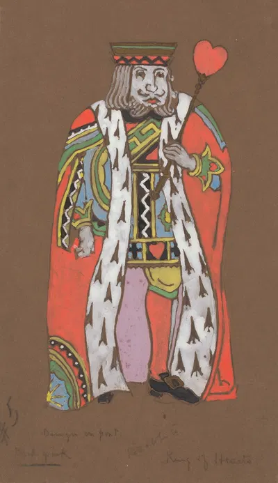 Король Червей (дизайн костюма для Алисы в стране чудес, 1915) by Уильям Пенхэллоу Хендерсон — digital art print download